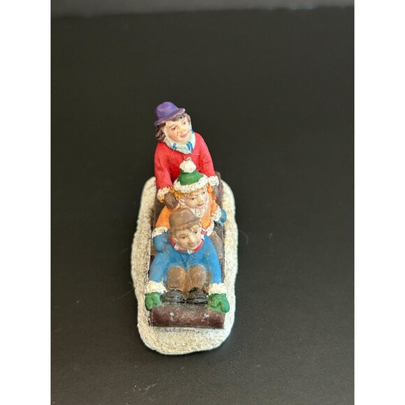 VTG St. Nicholas Rare Making Snow Angels & Sledding Christmas Village Figurines - Picture 2 of 15